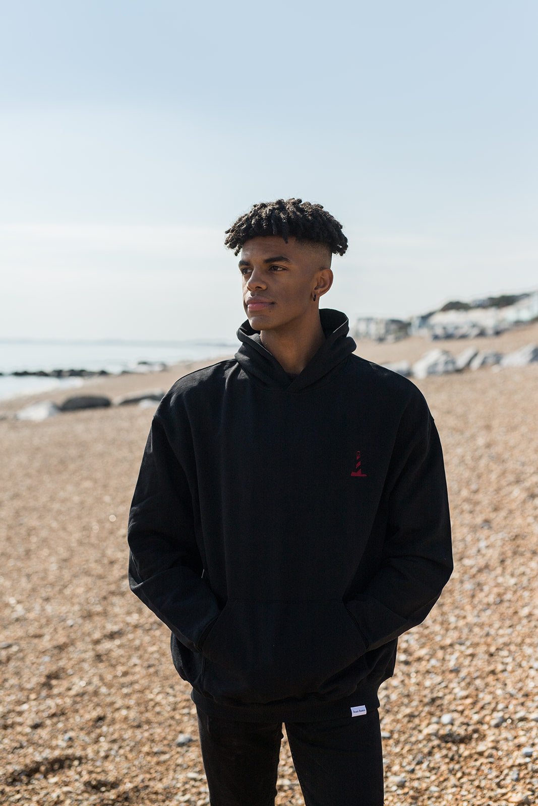 Unisex Black Lighthouse Logo Hoodie